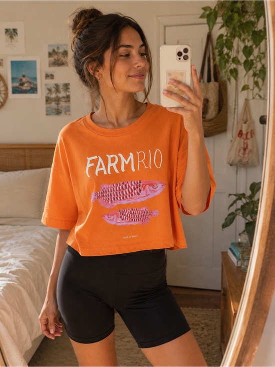 FARM Rio Tops - FARM Rio Tropical Fish Graphic Tee 🍊🐠 NWT Size Small